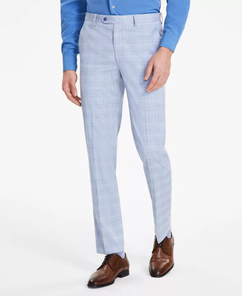 Men's Slim-Fit Stretch Solid Suit Pants, Created for Modazone Blue Plaid - 3