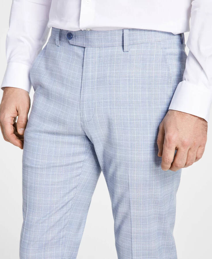 Men's Slim-Fit Stretch Solid Suit Pants, Created for Modazone Blue Plaid - 11