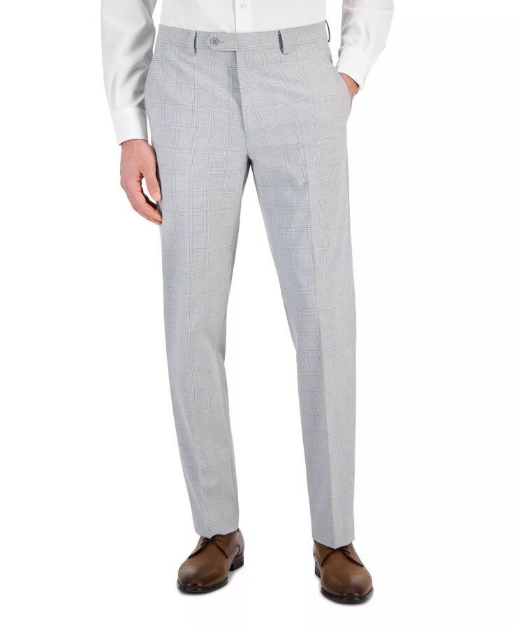 Men's Slim-Fit Stretch Solid Suit Pants, Created for Modazone Light Grey - 1