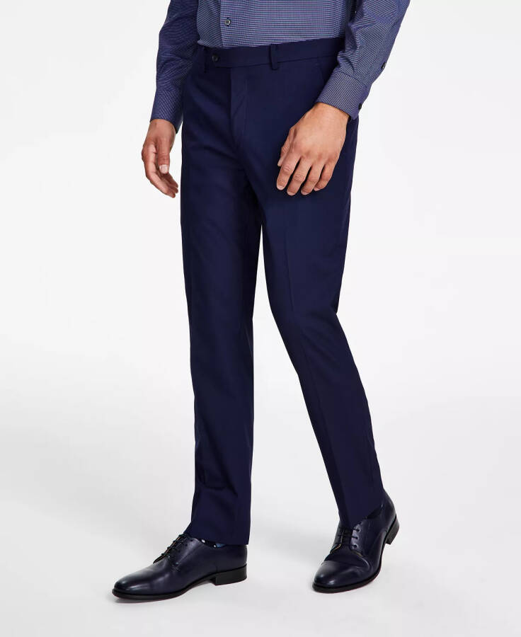 Men's Slim-Fit Stretch Solid Suit Pants, Created for Modazone Navy - 1