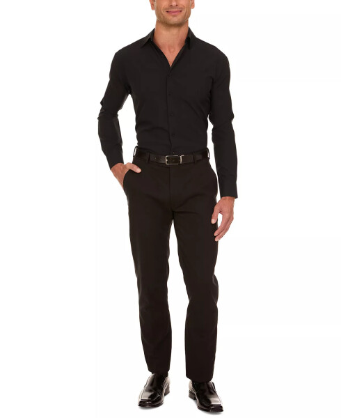 Men's Slim Fit Supershirt Dress Shirt Black - 5