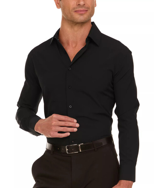 Men's Slim Fit Supershirt Dress Shirt Black - 7