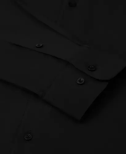 Men's Slim Fit Supershirt Dress Shirt-Black - 5