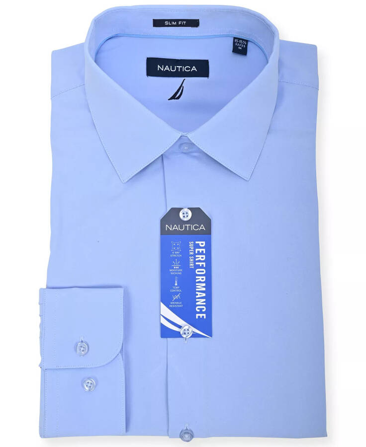 Men's Slim Fit Supershirt Dress Shirt Light Blue - 4