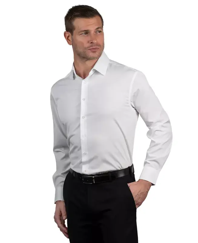Men's Slim Fit Supershirt Dress Shirt-White - NAUTICA