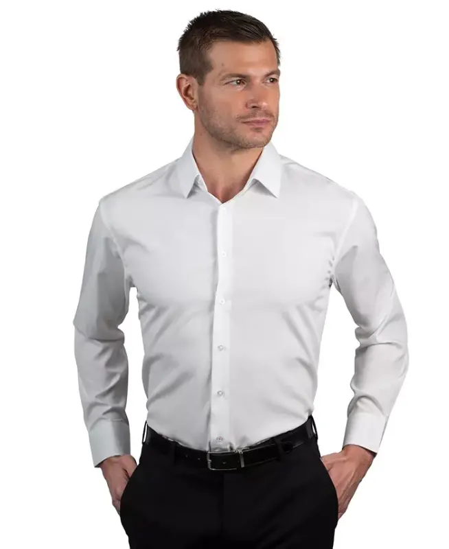 Men's Slim Fit Supershirt Dress Shirt-White - 2