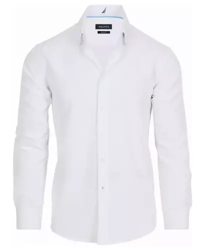 Men's Slim Fit Supershirt Dress Shirt-White - 9