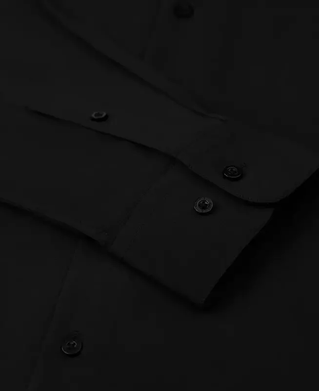 Men's Slim Fit Supershirt Ko'ylak - Qora - 5