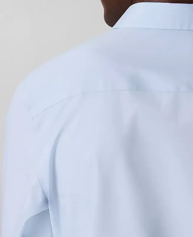 Men's Slim-Fit Supima Stretch Long Sleeve Button-Front Shirt - Light Blue - 4