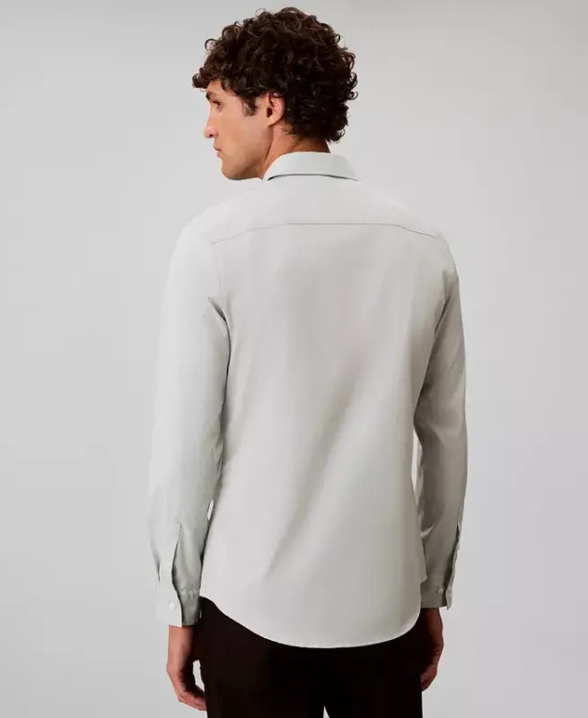 Men's Slim-Fit Supima Stretch Long-Sleeve Button-Front Shirt - Pale Meadow - 5