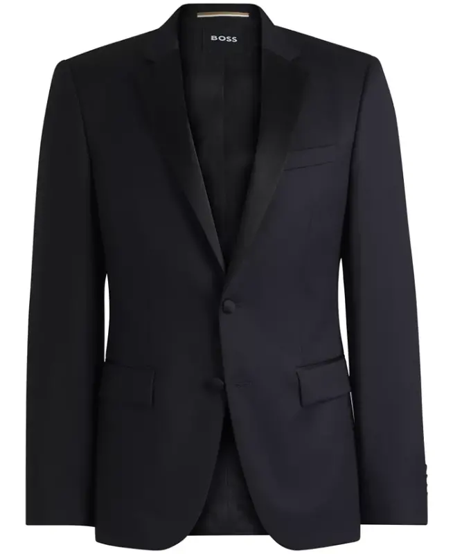 Men's Slim-Fit Tuxedo Jacket-Dark Blue - 5