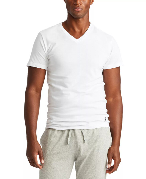 Men's Slim Fit V-Neck Undershirt, 3-Pack White - 4