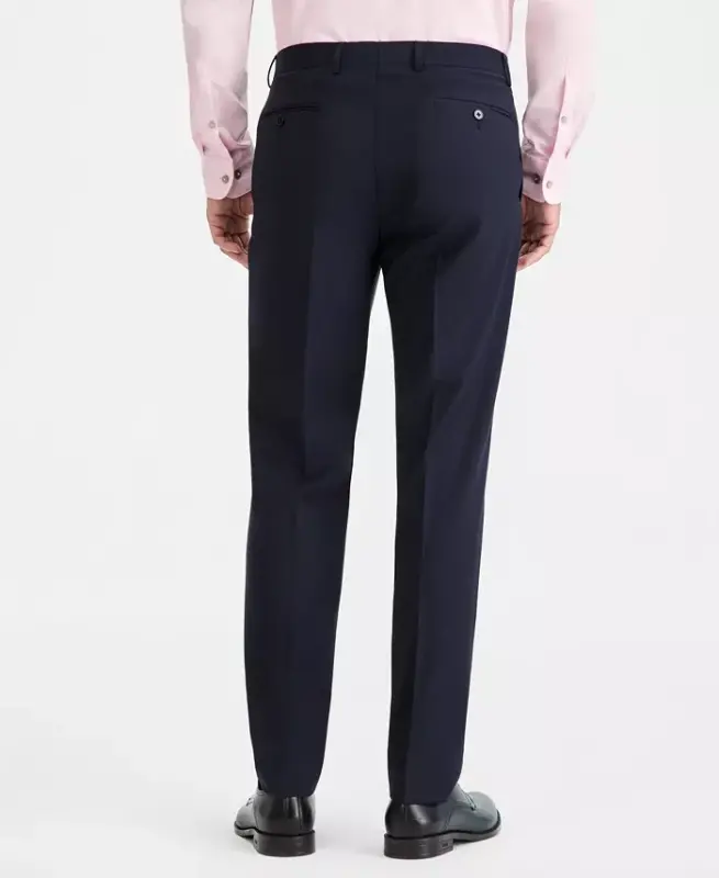 Men's Slim-Fit Wool-Blend Stretch Kostyum Shim - 3