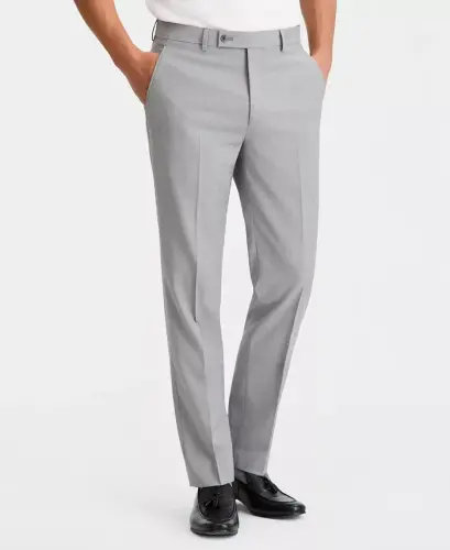 Men's Slim-Fit Wool-Blend Stretch Suit Pants - 2