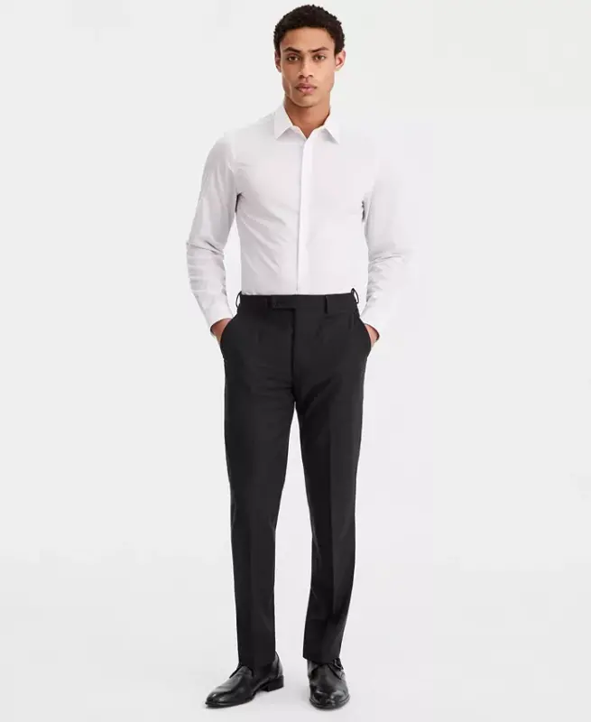 Men's Slim-Fit Wool-Blend Stretch Suit Pants - 1