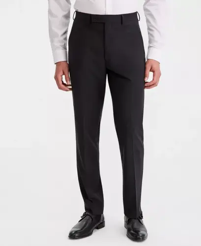 Men's Slim-Fit Wool-Blend Stretch Suit Pants - 2