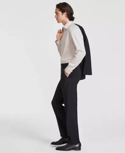 Men's Slim-Fit Wool-Blend Stretch Suit Pants - 2