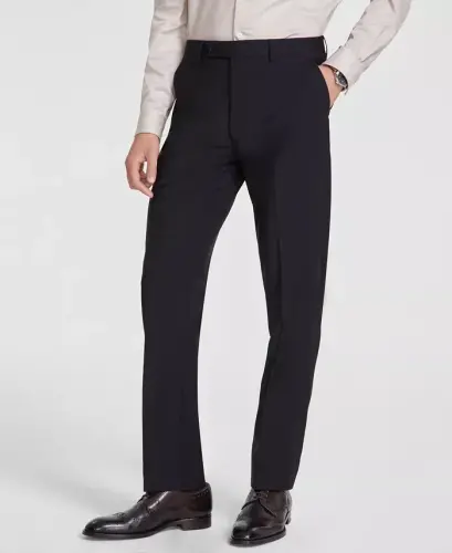 Men's Slim-Fit Wool-Blend Stretch Suit Pants - 3
