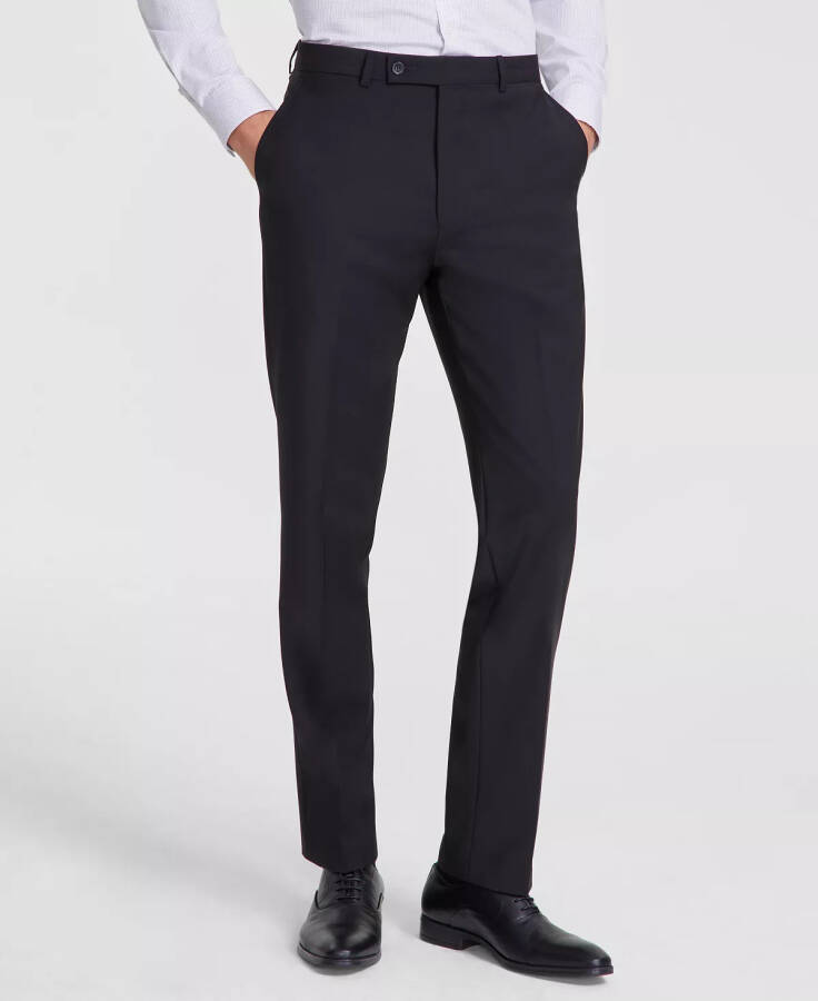 Men's Slim-Fit Wool-Blend Stretch Suit Pants Charcoal - 1