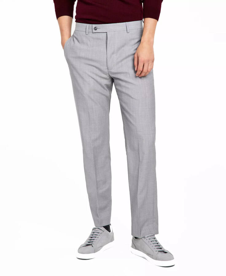 Men's Slim-Fit Wool-Blend Stretch Suit Pants Light Grey - 1