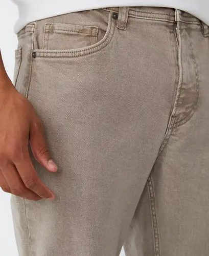 Men's Slim Straight Jeans-Washed Oatmeal - 3