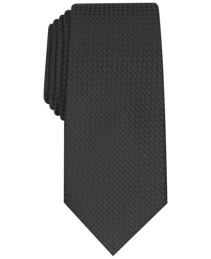 Men's Slim Textured Tie, Created for Modazone Black - 1