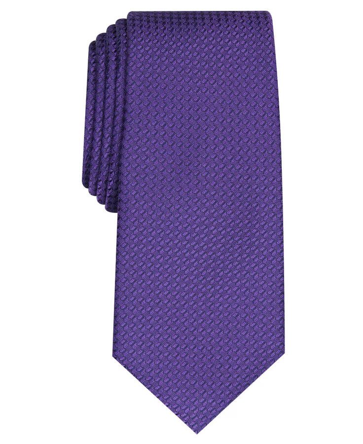 Men's Slim Textured Tie, Created for Modazone Purple - 1