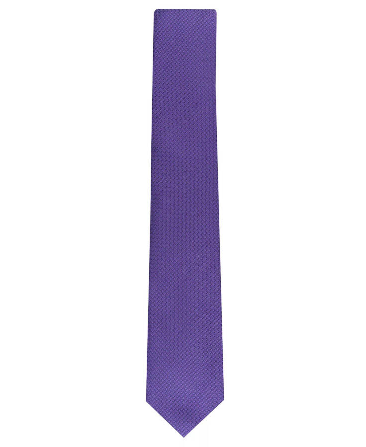 Men's Slim Textured Tie, Created for Modazone Purple - 2