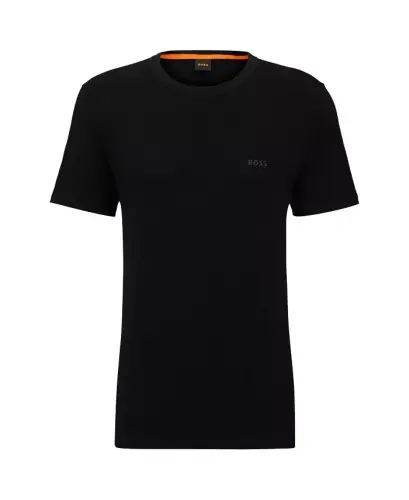 Men's Slub-Cotton Logo Detail T-Shirt-Black - 6
