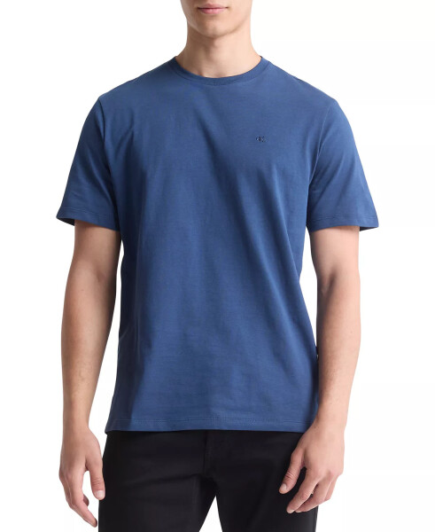 Men's Smooth Cotton Solid Crewneck T-Shirt Insignia Blue - 1