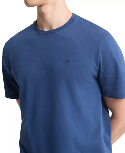 Men's Smooth Cotton Solid Crewneck T-Shirt Insignia Blue - 3