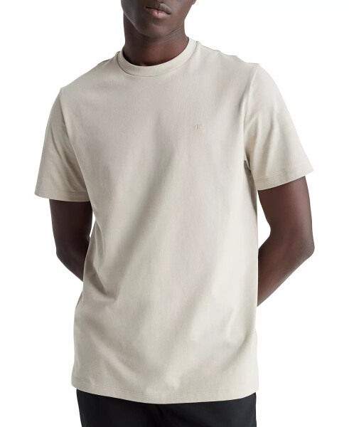 Men's Smooth Cotton Solid Crewneck T-Shirt Plaza Taupe - 3