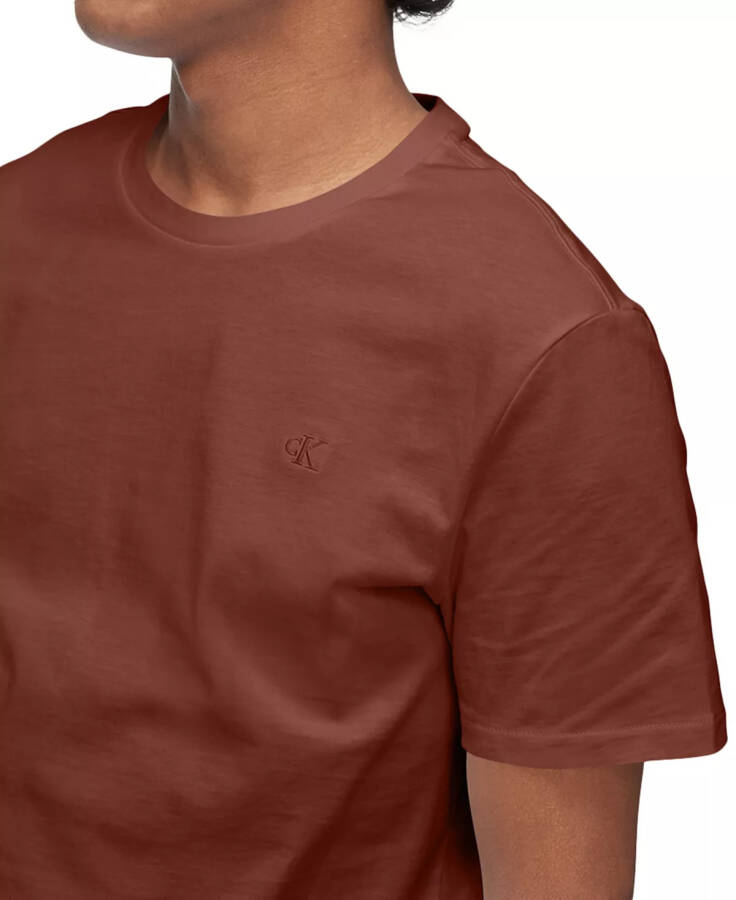 Men's Smooth Cotton Solid Crewneck T-Shirt Roasted Russet - 3