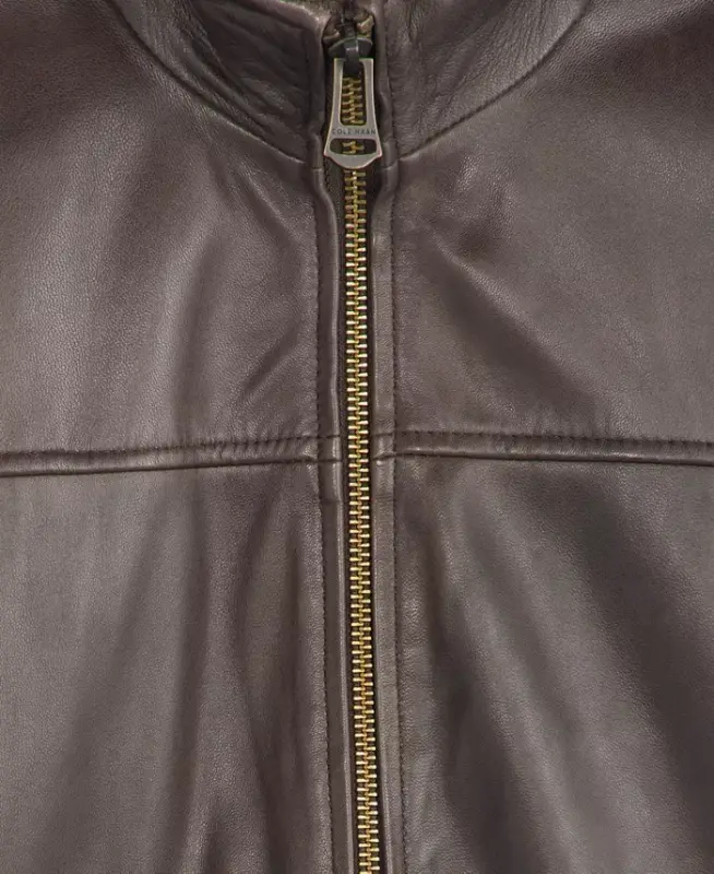 Men's Smooth Leather Jacket, Created for Modazone-Brown - 1