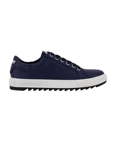 Men's Smooth Leather Sawtooth Sole Sneakers - Navy - DKNY (1)