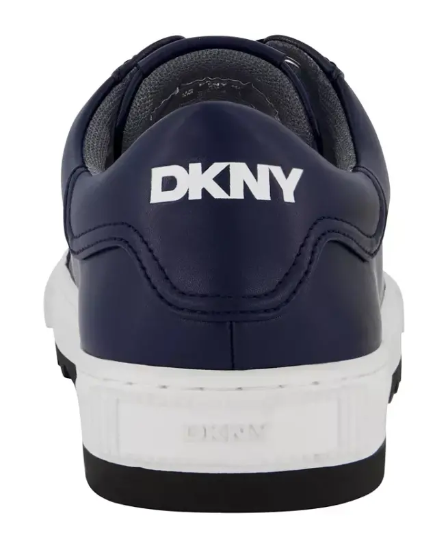 Men's Smooth Leather Sawtooth Sole Sneakers - Navy - 3