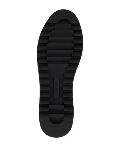 Men's Smooth Leather Sawtooth Sole Sneakers - Navy - 5