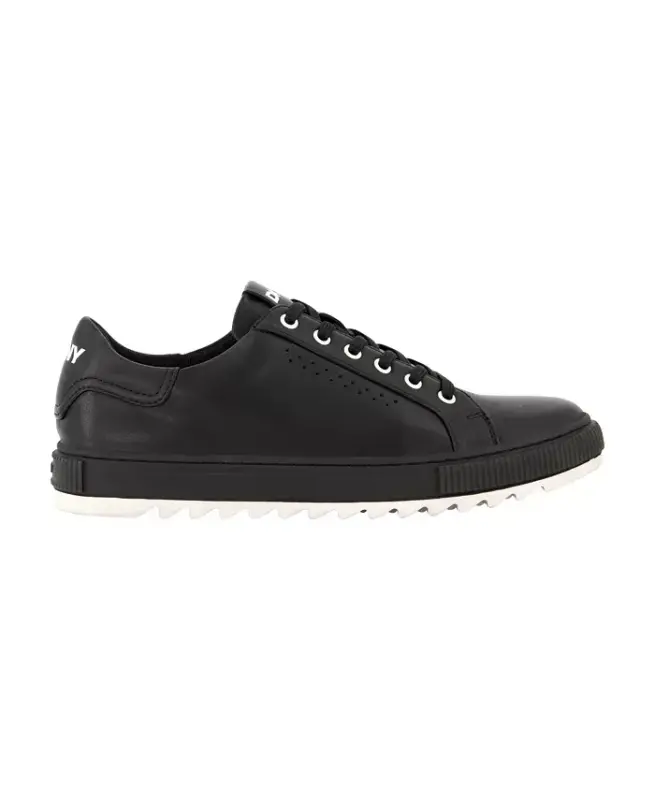 Men's Smooth Leather Sawtooth Sole Sneakers - Navy - 6