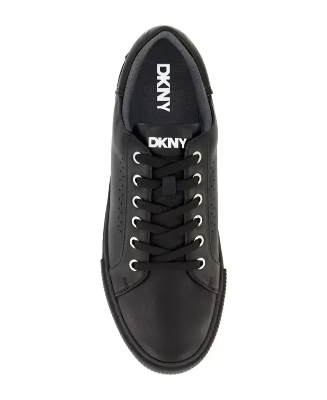 Men's Smooth Leather Sawtooth Sole Sneakers - Navy - 8
