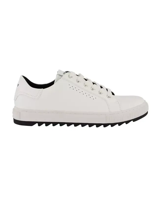 Men's Smooth Leather Sawtooth Sole Sneakers - Navy - 10
