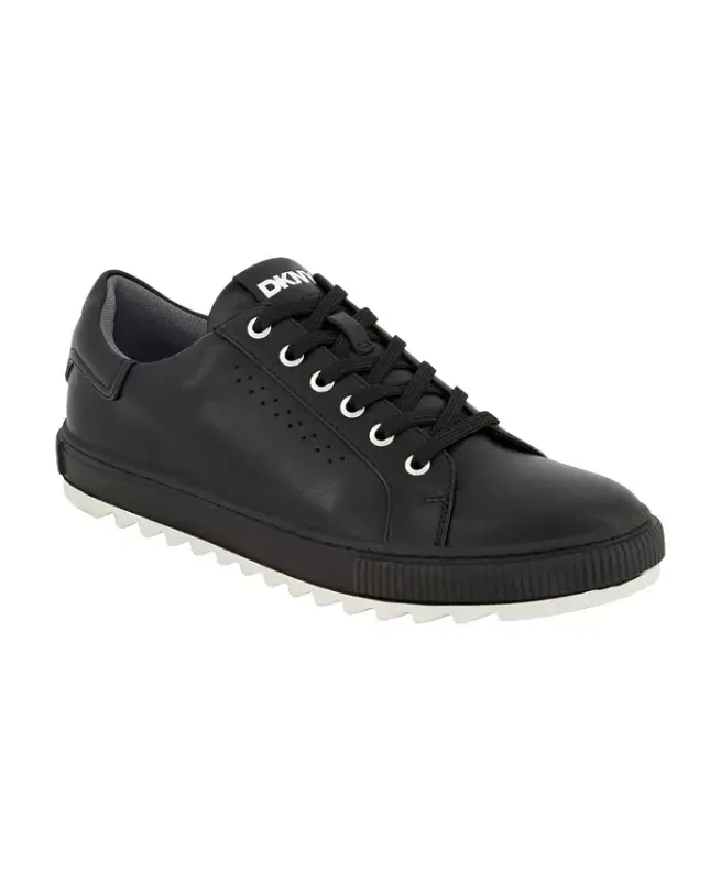 Men's Smooth Leather Sawtooth Sole Sneakers - Navy - 14