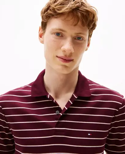 Men's Smooth Touch Liquid Cotton Polo Shirt - Deep Burgundy / Oatmilk Heather - 3