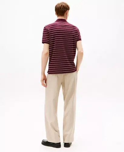 Men's Smooth Touch Liquid Cotton Polo Shirt - Deep Burgundy / Oatmilk Heather - 4