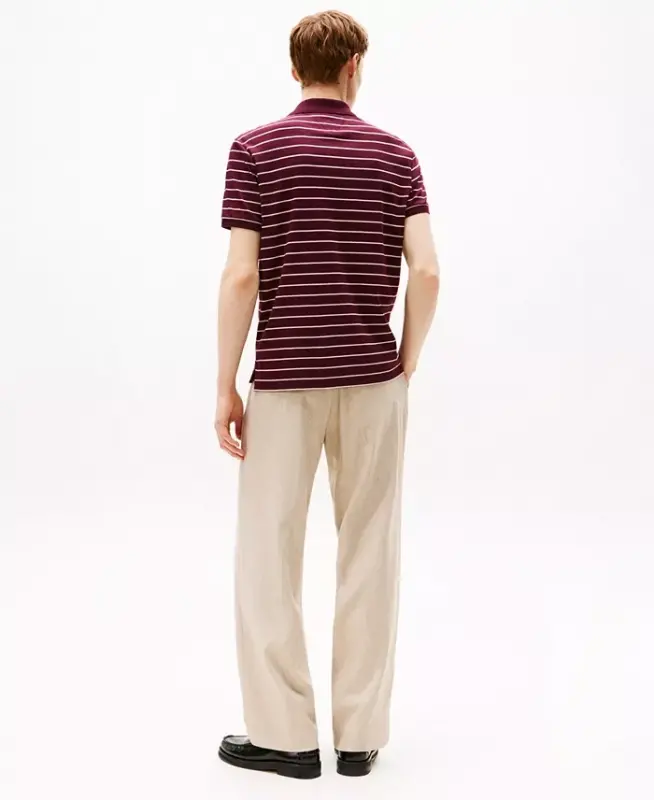 Men's Smooth Touch Liquid Cotton Polo Shirt - Deep Burgundy / Oatmilk Heather - 4