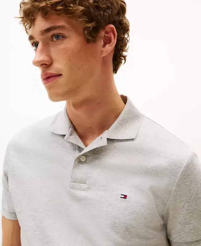 Men's Smooth Touch Liquid Cotton Polo Shirt - Light Gray Heather - 3