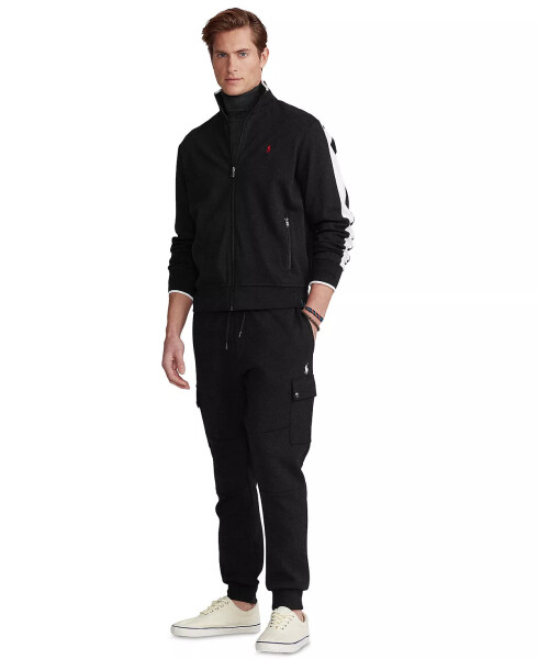 Men's Soft Cotton Track Jacket Polo Black - 4