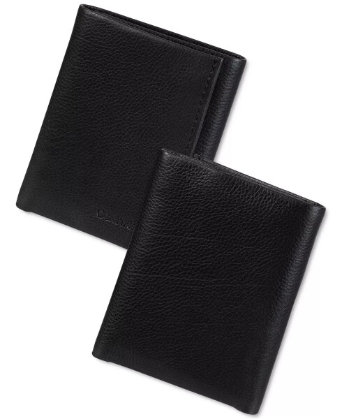 Men's Soft Milled Trifold Wallet Black - 5