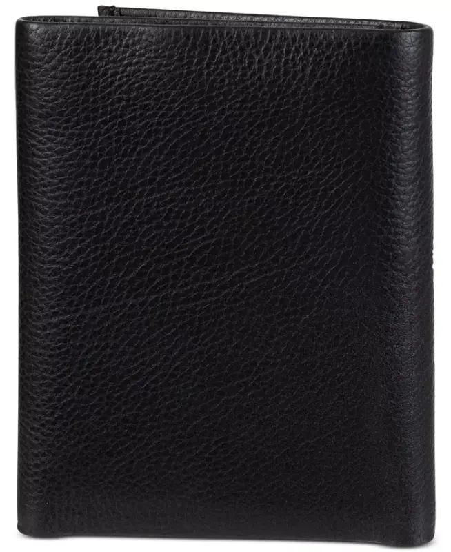 Men's Soft Milled Trifold Wallet-Black - 2