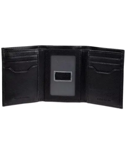 Men's Soft Milled Trifold Wallet-Black - 3