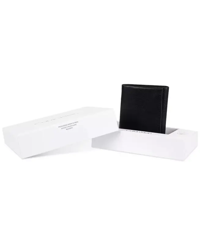 Men's Soft Milled Trifold Wallet-Black - 6